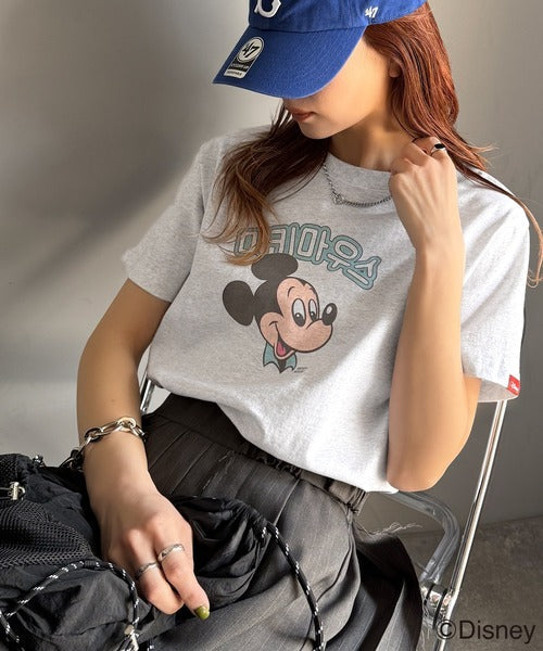 韓国風が今っぽい。ディズニーキャラクターデザイン半袖Tシャツ ce1330036
