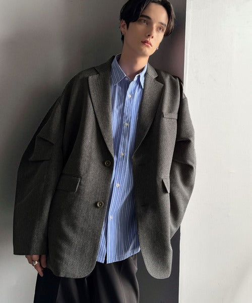 【classical origin】「際立つ、風格。」袖タックオーバーサイズジャケット（長袖）／Tucked sleeves oversized jacket ao1265014