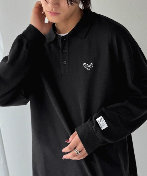 【Classical Origin】「上質な日常。」胸刺繍入り鹿の子ポロシャツ（長袖）／Embroidery Basic Polo Shirt co1150052