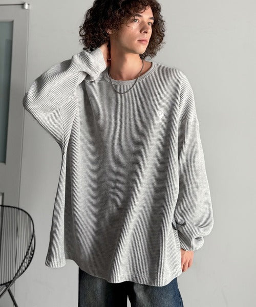 【Classical Origin】「ヘビーウェイト一択。」綿100％ワッフルクルーネックビッグTシャツ／Cotton 100% Waffle Crew Neck Big T-Shirt co0780014