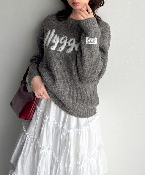 【mily bilet】フェザージャガードロゴミックスニットプルオーバー（長袖） mi1329055