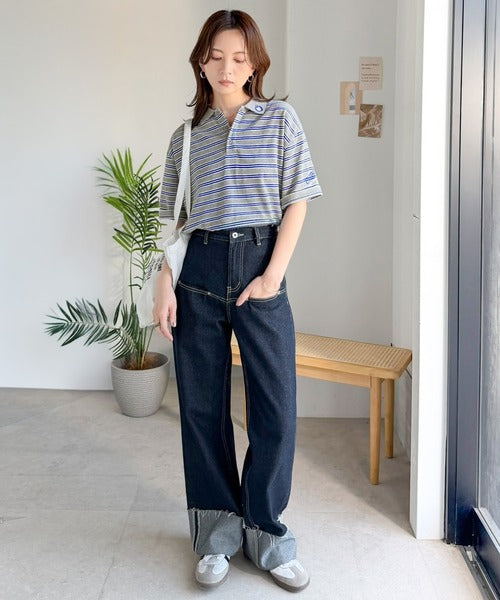 レトロ可愛いスタイルに。綿100％とび刺繍ポロシャツ（半袖） ce1330100