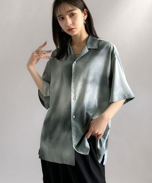 Oversized Drape Half Sleeve Shirt/総柄プリントオーバーサイズドレープ半袖シャツ co1150014