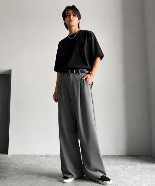 【Classical Origin】「進化系ベーシック。」セミカーブライン ワンタックスラックス／Curved Line One-Tuck Slacks co0780001