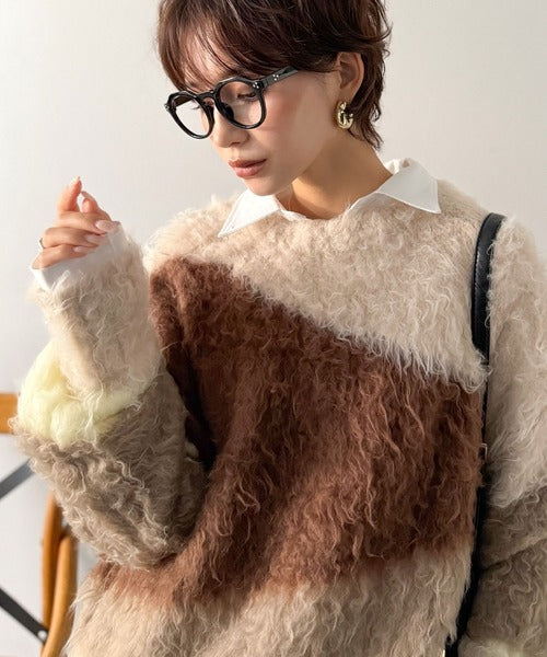 ゆるめのシルエットとニュアンス感が今っぽい。ふんわり♪ウェーブ柄ニット（長袖） ce1330049