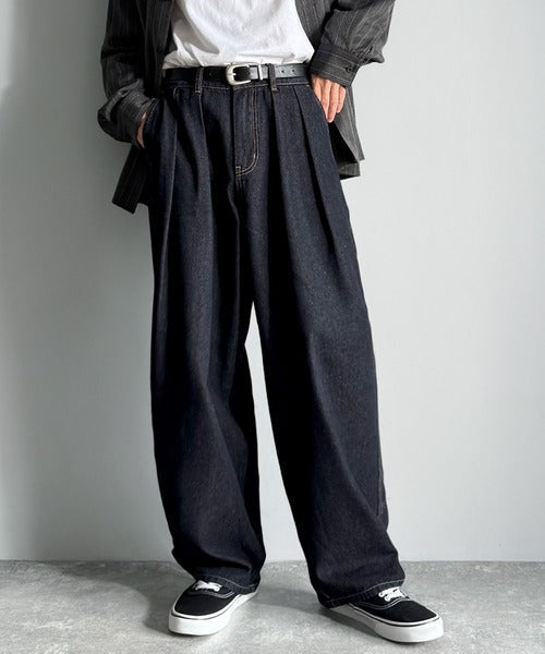 【Classical Origin】「虜になる！」インツータックワイドバルーンデニム／Inverted Two-Tuck Wide Balloon Denim co0900004