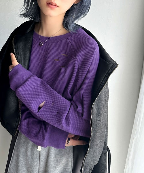 《Javaジャバコラボ》今シーズン大注目！バックJavaネーム付きダメージワッフルロンT jv1010337