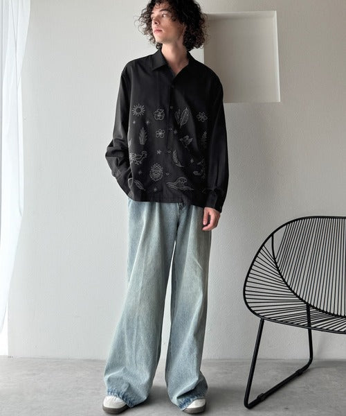 【Classical Origin】刺繍で魅せる存在感。オリジン刺繍キャンプカラーシャツ／Origin Embroidered Camp Collar Shirt co1150053