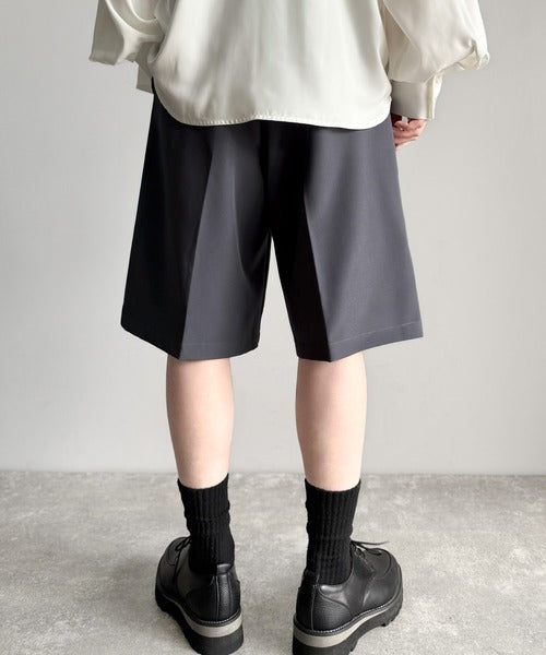 「涼やか上品。」ベルト付きルーズシルエットショートスラックス／Belted Design Loose Silhouette Short Slacks co1150020