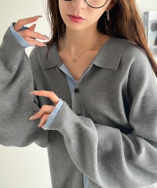 きちんと感に、差し色の遊び心を。ミラノリブ配色ニットシャツ / MILANO RIB COLOR BLOCK KNIT SHIRT co1020004