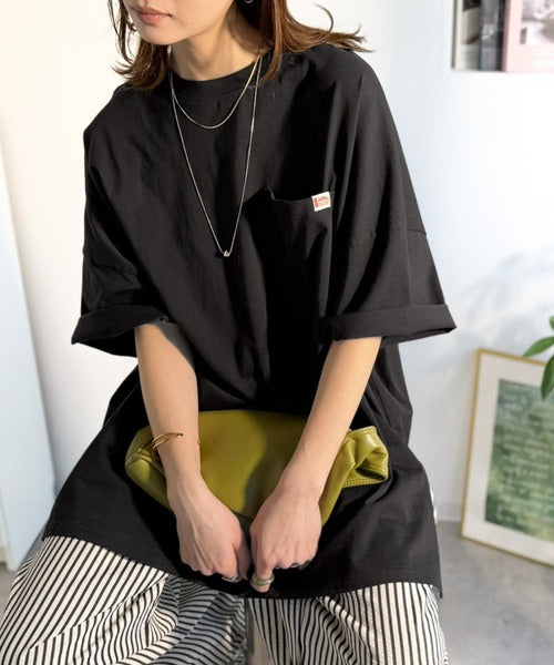 《JaVaジャバコラボ》大人のこなれ感漂う。 綿100％ビッグポケットオーバーサイズTシャツ（半袖） jv1260540