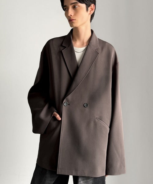 【Classical Origin】「大人の風格。」ダブルテーラードオーバーサイズジャケット/Double-breasted tailored oversized jacket ao1070184
