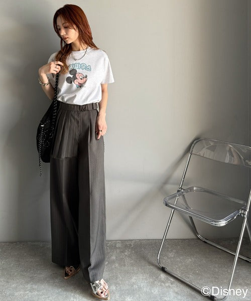 韓国風が今っぽい。ディズニーキャラクターデザイン半袖Tシャツ ce1330036