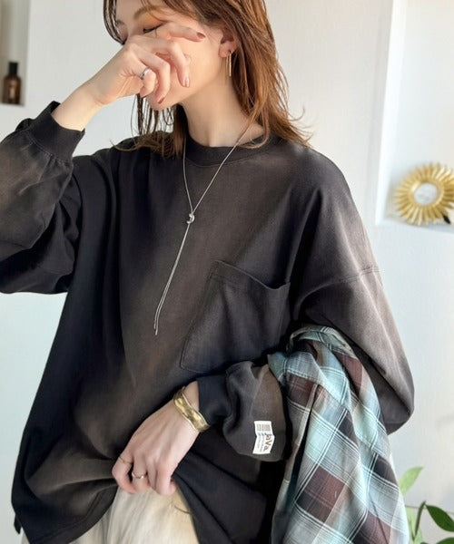 《JaVaジャバコラボ》垢抜け！大人のストリートstyleを作る。綿100％スプレーダイオーバーサイズTシャツ（長袖） jm1020358