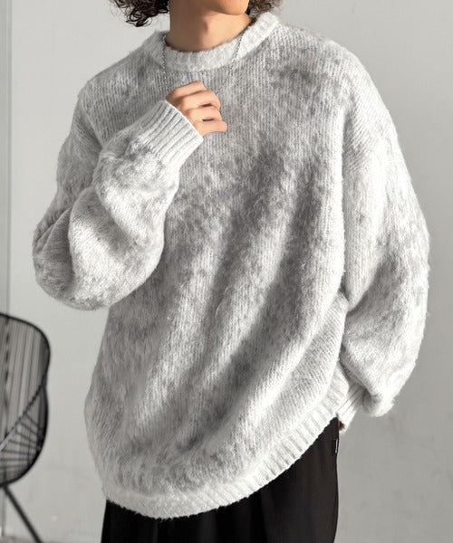 【Classical Origin】「まるで毛布。」モヘアライクシャギー素材クルーネックセーター／Mohair-Like Shaggy Knit Crew Neck Sweater co0780002
