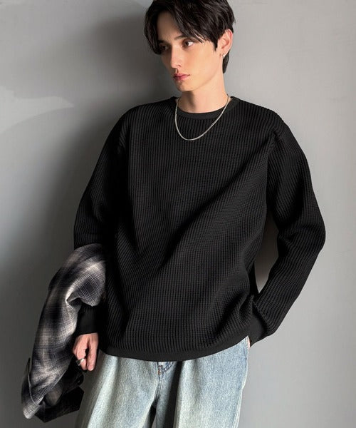【Classical Origin】「ベーシックの必需品。」サーマルクルーネックニット/Thermal Crew Neck Knit ao1260480