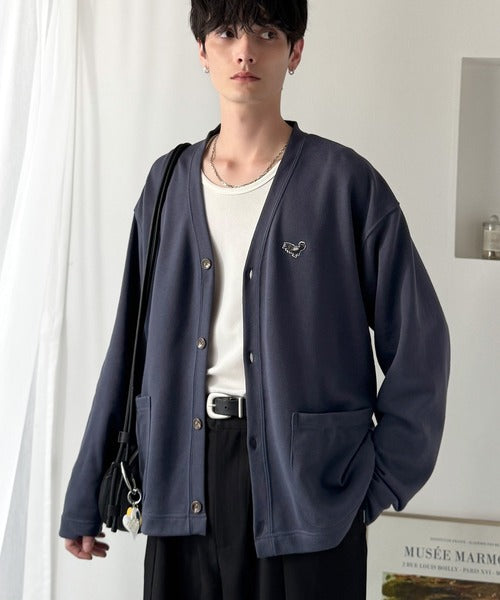 【Classical Origin】「シンプルって奥深い。」刺繍入りスウェットカーディガン（長袖）／Embroidered Design Sweat Cardigan co1150064
