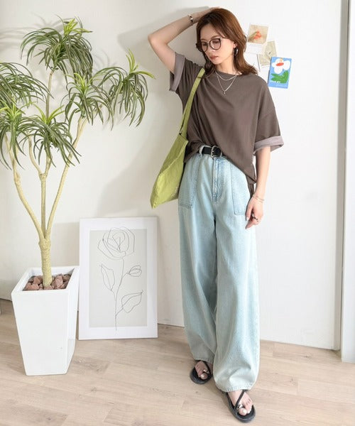 《JaVaジャバコラボ》ゆるシルエットに、ひとさじのアクセント。オーバーサイズ配色BIGTEE jv1110190