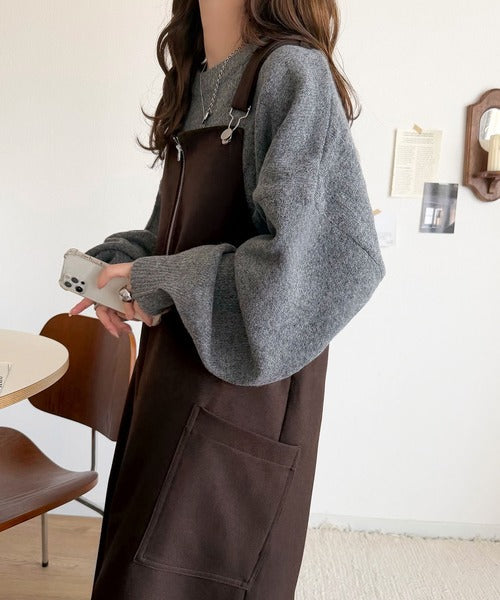 ふんわりフォルムが魅せる大人の抜け感♪バッククロスジップデザインバルーンジャンスカ（ロング） ce1010555