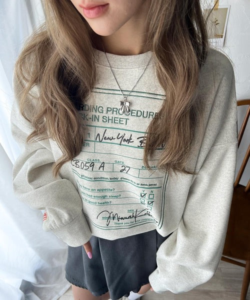 《Javaジャバコラボ》インパクト抜群！前後2wayフライトチェックインロゴ刺繍裏起毛スウェット jv1260294