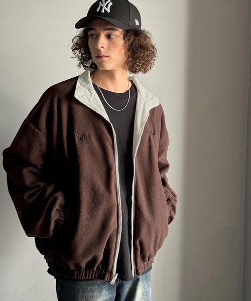 【Classical Origin】「これ1着で実質2着分の価値。」ナイロン×ボア2wayリバーシブル胸元刺繍ブルゾン／2WAY Reversible Nylon Boa Blouson co1150079