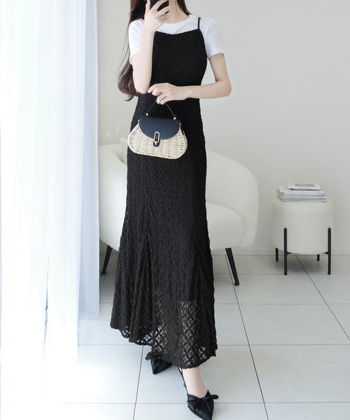【mily bilet】トレンドをかわいく楽しんで♪パイピング配色シアーボレロセットアップ花柄レースキャミワンピース mi1139083