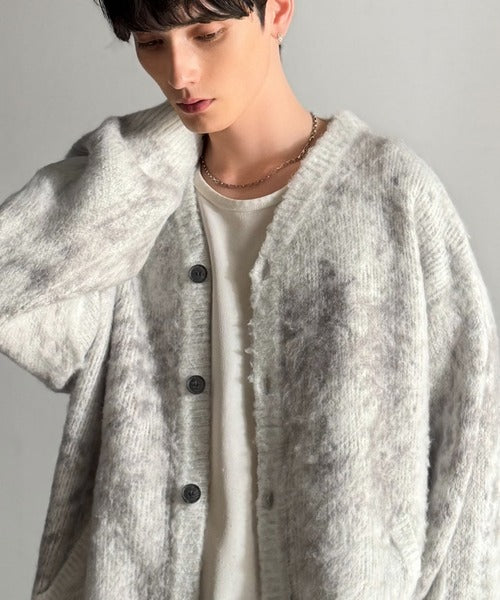 【Classical Origin】「まるで毛布。」モヘアライクシャギー素材Vネックカーディガン／Mohair-Like Shaggy Knit V-Neck Cardigan co0780003