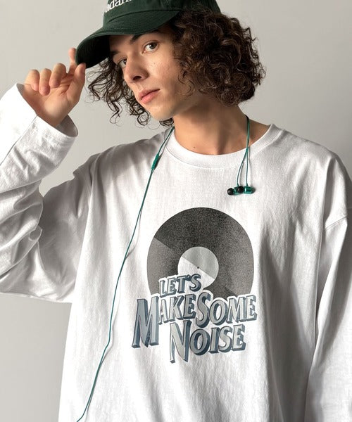 《JaVaジャバコラボ》「前後抜かりなし。」綿100%レコード盤レトロツアーロゴTシャツ（長袖） jo1150065