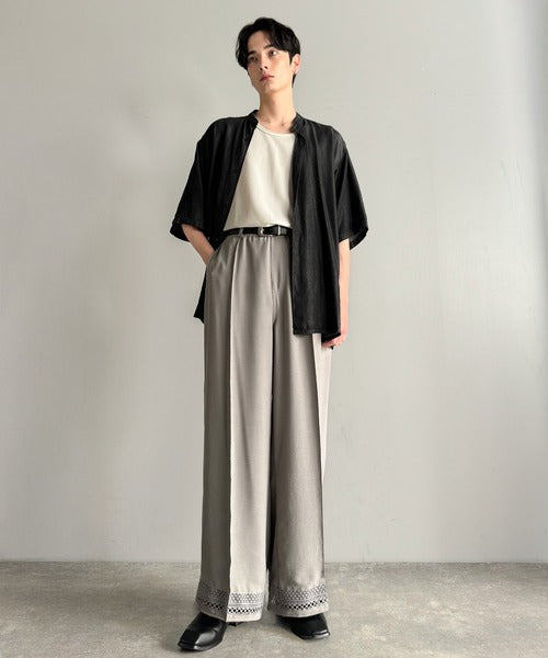 「キレイめ×抜け感」裾レース切り替えリラックスイージースラックス／Lace Panel Easy Slacks co1010020