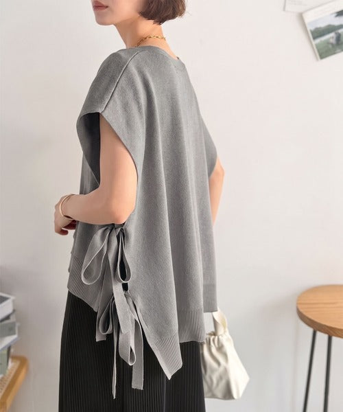 【Classical Evon】楽ちんと上品は、欲張れる。 ニットベスト×プリーツカットストレートワンピース（セットアップ） ev1260621