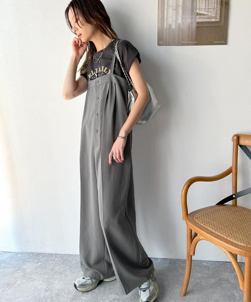 大人のこなれカジュアル。フロントボタン使いサロペットパンツ ce1260321