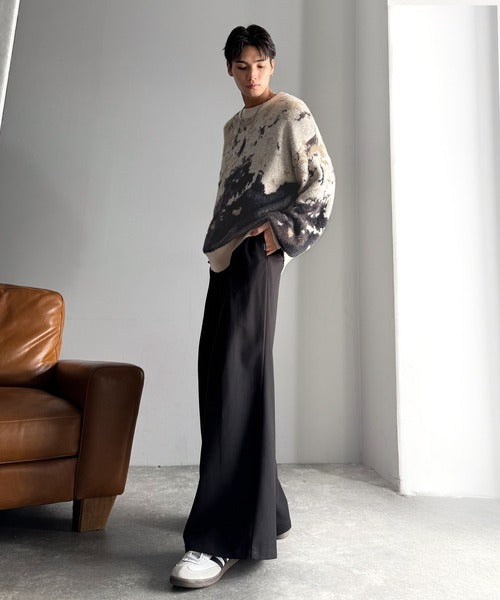 【classical origin】ニュアンス柄Wジャガードシャギーニット／Nuanced Pattern Double Jacquard Shaggy Knit ao1260497