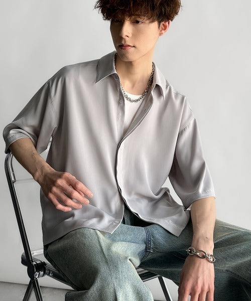 Cropper Box Style Hidden Placket Shirt ／比翼デザインショート丈シャツ co1010005