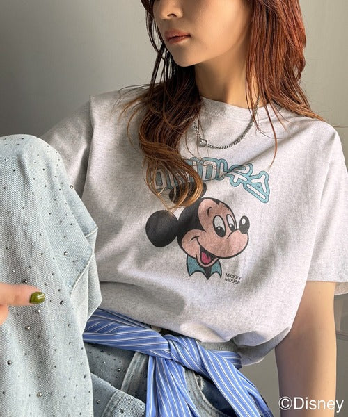 韓国風が今っぽい。ディズニーキャラクターデザイン半袖Tシャツ ce1330036