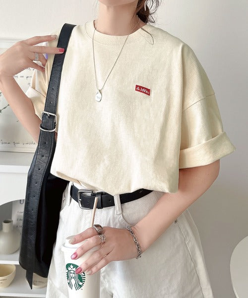 《JaVaジャバコラボ》背中で語る。綿100％バックグラフィック刺繍Tシャツ（半袖） jv1050357