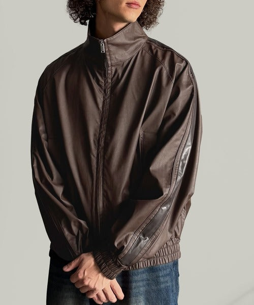 【Classical Origin】High-Neck Leather Track Jacket／ハイネックレザートラックジャケット co1150040