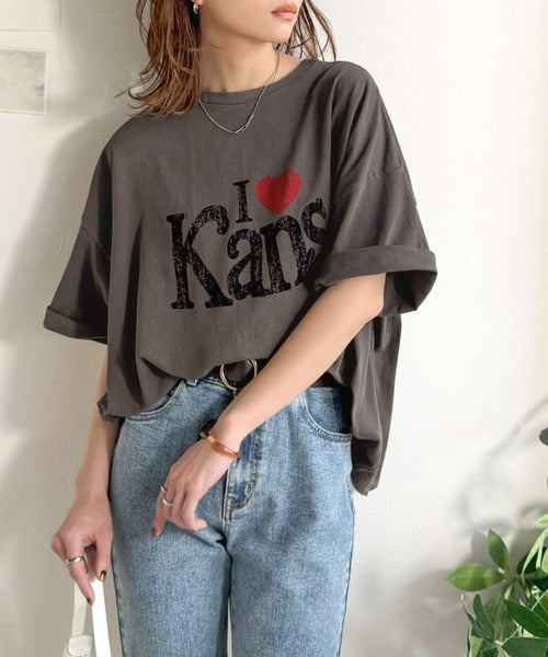 《JaVaジャバコラボ》大人カジュアルにちょうどいい。綿100％ ヴィンテージ風ハートTシャツ jv1050369