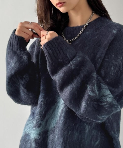 【Classical Origin】「まるで毛布。」モヘアライクシャギー素材クルーネックセーター／Mohair-Like Shaggy Knit Crew Neck Sweater co0780002