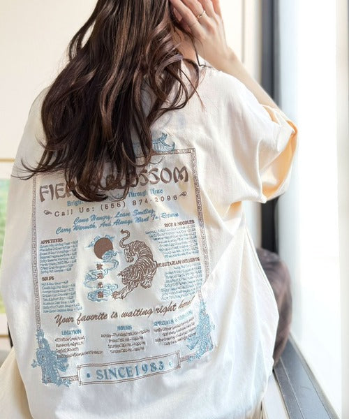 《JaVaジャバコラボ》着るだけで主役級。前後2way刺繍グラフィックオーバーサイズTシャツ jv1260547