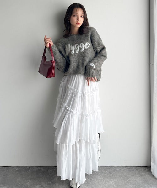 【mily bilet】フェザージャガードロゴミックスニットプルオーバー（長袖） mi1329055
