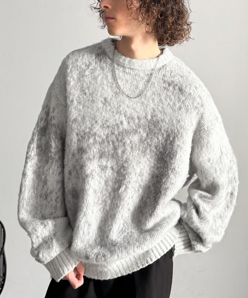 【Classical Origin】「まるで毛布。」モヘアライクシャギー素材クルーネックセーター／Mohair-Like Shaggy Knit Crew Neck Sweater co0780002