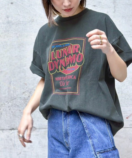 《JaVa ジャバコラボ》キャッチーな大人Tee。綿100%ピグメントロゴビッグTシャツ jv1029024