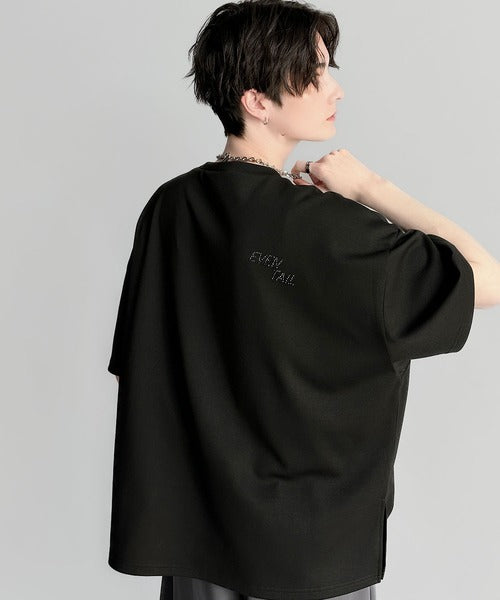 Logo Rhinestone Design Dolman Oversized Tee／ラインストーンロゴ使いドルマンオーバーサイズTシャツ co1010003