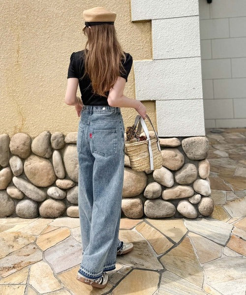《AYA×クラシカルエルフコラボ》サスペンダーの着脱で印象ガラリ。2wayサスペンダー付きデニム（ワイド） ce1015106