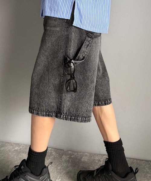 「新定番ハーフデニム。」ベルトデザイン ペインター ハーフデニムパンツ／Belted Design Painter Half Denim Pants co1150029