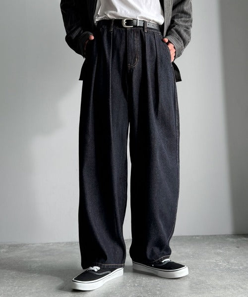 【Classical Origin】「虜になる！」インツータックワイドバルーンデニム／Inverted Two-Tuck Wide Balloon Denim co0900004