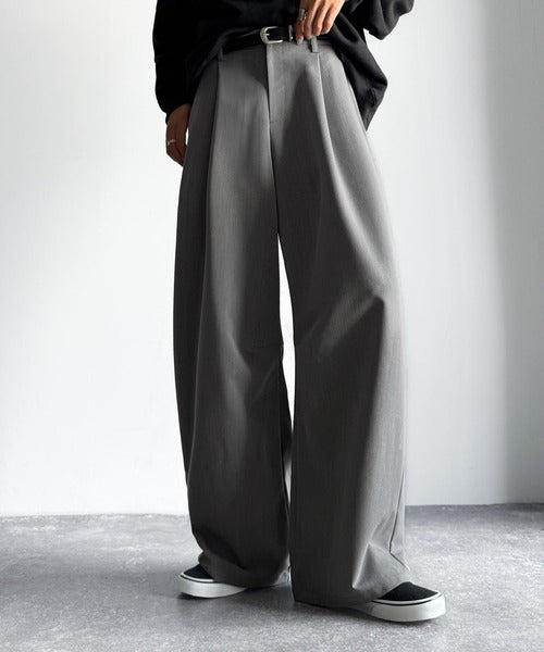 【Classical Origin】「進化系ベーシック。」セミカーブライン ワンタックスラックス／Curved Line One-Tuck Slacks co0780001