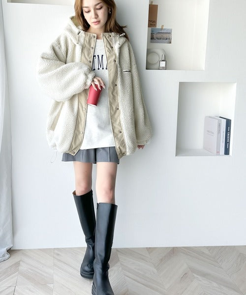 《Javaジャバコラボ》レトロスポーツで最旬コーデ。スタンドフードボアアウター jv1240016