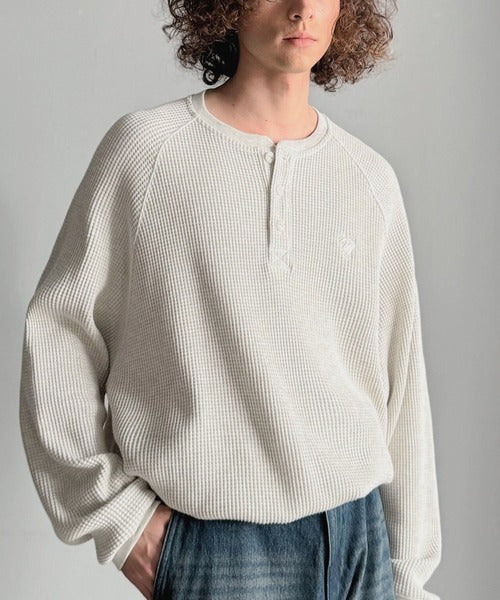 【Classical Origin】「ヘビーウェイト一択。」綿100％ワッフル素材ラグランビッグTシャツ／Cotton 100% Waffle Raglan Big T-Shirt co0780015