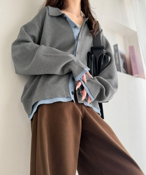 きちんと感に、差し色の遊び心を。ミラノリブ配色ニットシャツ / MILANO RIB COLOR BLOCK KNIT SHIRT co1020004